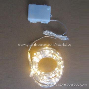 3*AA Battery Powered Mini Rope Lights, 3m Length, with 30-piece Warm White Color LED, waterproof